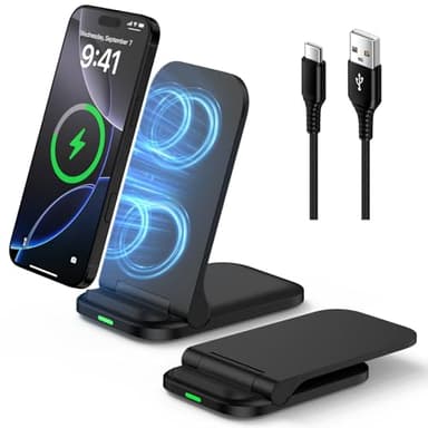 Faltbarer Google Pixel Wireless Charger Stand, 15 W Schnelles Kabelloses Ladegerät, Induktive Ladestation für Google Pixel 10 Pro 9a 8 7 6 5/Galaxy S25 Ultra S24 S23 S22 S21 S20 Z Flip 7 6 5