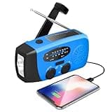 2000 mAh Kurbelradio mit Solar und LED Taschenlampe, Tragbares Notfallradio Mit Handkurbel und USB Anschluss, AM/FM/NOAA & LED Taschenlampe, Tragbares Wetterradio Für Zuhause & Outdoor,Rot