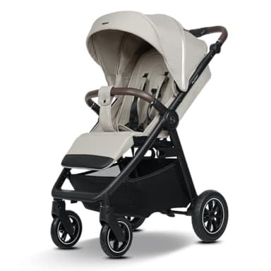 my junior® PLIA² AIR | großer Komfortbuggy mit Luftreifen, Einhand-Faltmechanismus, einstellbare Federung, XXL-Einkaufskorb & -Verdeck, Belüftung, inkl. Getränkehalter + Tragegurt (Desert Bloom)