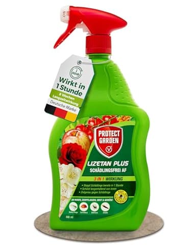 PROTECT GARDEN Lizetan Plus Schädlingsfrei AF, Blattlausfrei, Blattläuse und Schädlinge bekämpfen an Zierpflanzen, Rosen, Obst und Gemüse, 800 ml Spray