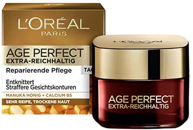 L'Oréal Paris Tagespflege für Frauen: für straffe Haut und intensive Pflege mit Manuka Honig und Calcium B5, Age Perfect Extra Reichhaltigkeit1x 50ml