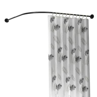 CUMELLIIR Duschvorhangstange Ohne Bohren L Form, Duschstange Ecke Einstellbare Länge, Duschvorhang Halterung Duschstange Für Badewanne, [90-130cm]*[90-130cm]