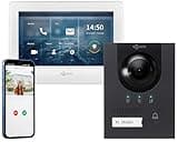 GOLIATH Full-HD Video Türsprechanlage, Aufputz Türstation in Anthrazit, 1 Familienhaus Set, Touchscreen Monitor weiß, 2 Draht Bus Gegensprechanlage, 2 Megapixel Kamera, 180° Weitwinkel, AV-BUS-105