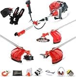 BU-KO 52cc Motorsense Benzin Rasentrimmer Garden Tool inklusive: String Trimmer, Freischneider mit 3T Blade, Stahldraht Strummer Wildkrautbürste Schneidemesser. Tolles Outdoor Tool