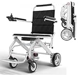 D01 Ultraleichter Elektrischer Rollstuhl mit 14,1 kg, faltbar und für Flugreisen geeignet, ausgestattet mit herausnehmbarer 12Ah-Lithiumbatterie, maximale Tragfähigkeit 150 kg
