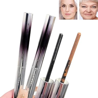 2 Stück Mascara für ältere Frauen ab 60, Feine Bürste, Schwarze und Braune Mascara für Volumen und Länge für Reifere Frauen mit Dünner Werdenden Wimpern, Kein Verkleben, Sicher für Empfindliche Augen