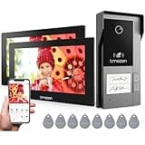 TMEZON WLAN IP Video Türsprechanlage 2-familienhaus,1080P Türsprechanlage mit Kamera,7''IP Touchscreen,Gegensprechanlage mit Türöffner,APP/Swipe Card Unlock,Bewegungserkennung des Menschen