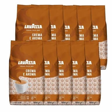 LAV-AZZA Ganze Bohne Kaffee Crema E Aroma 10x1000g (10kg) Premium Kaffee Italia, cremig und aromatisch