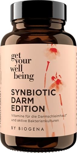 get your wellbeing by BIOGENA - Synbiotic Darmkur Pro- & Präbiotika für die Darmgesundheit - 60 Kapseln - 7 Mrd. KBE aus 10 Bakterienstämmen - Nahrungsergänzungsmittel vegan & konservierungsstofffrei