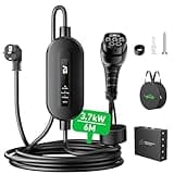 EVJUICION Ladekabel Elektroauto Typ 2 Schuko 3,68kW[1-phasig, 6m, 16A], EV Chargers mit Anzeigeleuchte, EV Ladegerät mit Segeltuchtasche für ID.3, ID.4, X1, 5ER, Model Y/3, und Anderen PHEV/EV