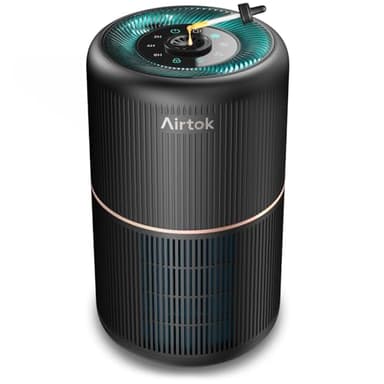 AIRTOK Luftreiniger, Luftreiniger Allergiker mit Aromatherapie, HEPA Luftfilter gegen Schimmel Staub Pollen Gerüche, 99,97% Entfernung bis 0,1 Mikrometer, Nachtlicht, Kindersicherung, Timer, 25dB