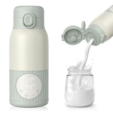 UKEXE Baby Tragbare Flaschenwärmer für unterwegs für Muttermilch, Formel oder Wasser 380ml große Kapazität, 100W Leistung schnelle Erwärmung & präzise Temperaturkontrolle Milchwärmer für Reisen