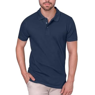 HRM Herren Heavy Stretch Polo, Navy, Gr. XL - Premium Polo Shirt aus 95% Baumwolle & 5% Elasthan - Basic Polohemd bis 40°C waschbar - Hochwertige & nachhaltige Herren-Kleidung - Workwear