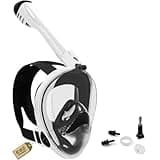 Schnorchelmaske für Erwachsene - Tauchermaske CO2 Sicher - Neues Upgrade Vollgesichtsmaske Schnorchelmaske Inklusive Tragetasche (Weiß-Schwarz, L/XL)