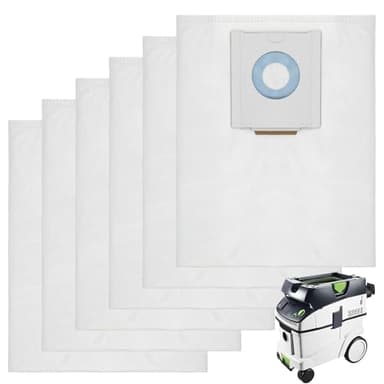 Staubsaugerbeutel für Festool CT 36 / CTM 36 E/CTL 36 E CLEANTEC Serie,Staubsauger für Festool 496186, Große Kapazität Filtersack Dust Extractor Ersatzteile Zubehör SC FIS-CT 36(6 Stück)