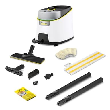 Kärcher Dampfreiniger SC 4 Deluxe, Dampfdruck: 4 bar, Aufheizzeit: 3 min., Fläche: ca. 130 m², Tank: 0,5 l + 1,3 l, inkl. Bodenreinigungsset EasyFix, Düsen, Mikrofaser-Überzug und Bürsten