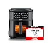 CASO AirFry & Steam 700 - Heißluftfritteuse und Dampfgarer - Testurteil: Sehr Gut, extra großes Korbvolumen 7 Liter, Dampfgarer & Airfryer, Fritteuse ohne Öl/Fett, Schwarz