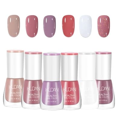 6PCS Nagellack Set - schnell trocknend & langanhaltend Nude Pink Lila Nail Polish - ungiftiger auf Wasserbasis - kein UV-Nagellack für DIY Nagelkunst Maniküre zu Hause (6PCS Nude Set)