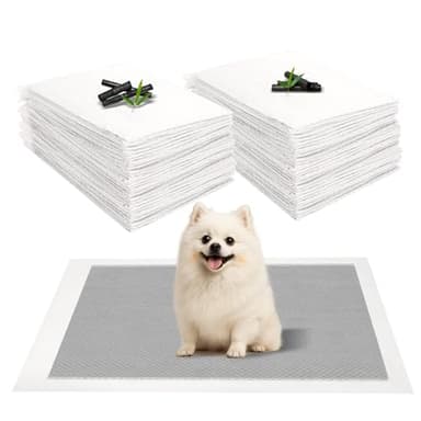 JANUIXCO 40 Stück Welpen Unterlagen - 60 × 60 cm PIPI Matten für Hunde mit Kohlenstoff zur Geruchskontrolle - Wickelunterlage Einweg für Kranke und Inkontinente Tiere