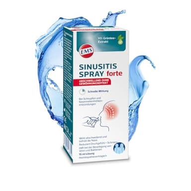 Ems Sinusitis Spray forte/natürlich wirkendes Nasenspray bei Schnupfen und Nasennebenhöhlenentzündung / 15 ml