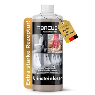 ABACUS® Urinsteinlöser 1000ml | extrem starker Urinsteinentferner | WC Spezialreiniger | Urinal-Reiniger | Kalklöser | Kalkentferner | Urinlöser | Urinentferner (2450)