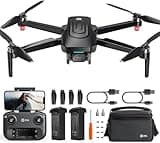 Holy Stone GPS Drohne mit Kamera 4K EIS für Erwachsene, HS175G RC Quadrocopter mit 60 Min, Lang Flugzeit, Follow Me, Bürstenloser Motor, Kreisflug, Flugbahn Kameradrohnen für Anfänger unter 249g, C0