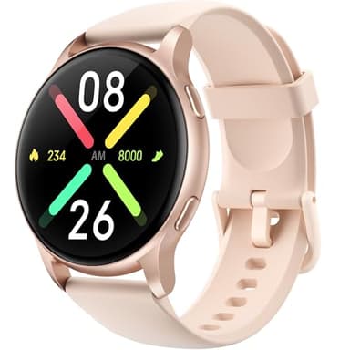 Parsonver Smartwatch Damen Herren mit 5ATM Wasserdicht, Schwimmuhr mit Telefonfunktion, Fitnessuhr mit 100+ Sportmodi, Herzfrequenz, Schlaftracking, Smart Watch für Android & iPhone (Roségold, 44 mm)