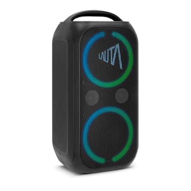 TechniSat LAUTA WUMMSBOX - Tragbarer Premium Bluetooth Lautsprecher (160W Peak, Party Musikbox mit 103dB Sound, Bass Boost, True Wireless Stereo, 12 Stunden Akkulaufzeit, LED, IPX4, 80W RMS Leistung)
