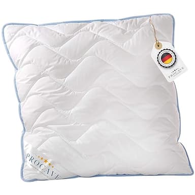 PROCAVE TopCool Kopfkissen Kochfest 80x80 cm, Qualitäts-Stepp-Kissen, Atmungsaktives Allergiker-Kissen, Winter- und Sommer-Variante 100% aus Deutschland