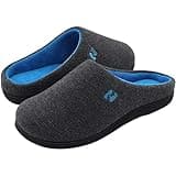 RockDove Herren Original Zweifarbige Hausschuhe mit Rückstellschaum,43.5 EU,Dunkelgrau Blau