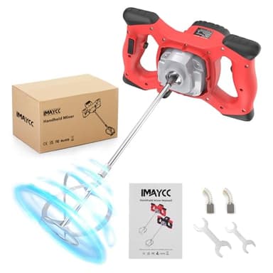 IMAYCC Mörtelrührer, 2100W Betonmischer, Rührwerk Beton with 6 Speed, Quirl Mörtelrührer m14, Rührgerät Mörtel, Betonrührer, Rührwerke, Ideal for Mixing Feed, Plaster, Paint, Cement, Mortar etc.