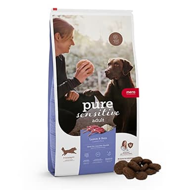 MERA Pure Sensitive Lamm & Reis, Hundefutter trocken für Sensible Hunde, Trockenfutter aus Lamm und Reis, Futter für ausgewachsenen Hund, ohne Weizen und Zucker (4 kg)