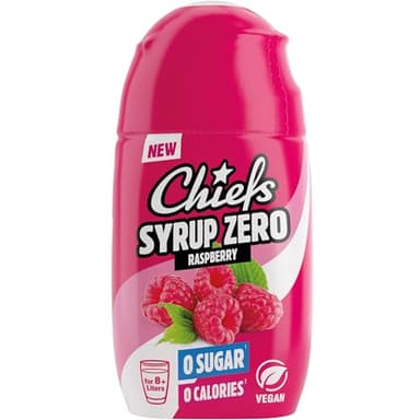 CHIEFS Syrup Zero, Himbeere, 65ml, für mehr als 8l Fertiggetränk, Sirup zuckerfrei mit echten Fruchtextrakten, vegan, zero Kalorien, made in Germany