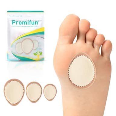 Promifun Hühneraugenpflaster - 12 Stück Hornhautpflaster - Premium Filz-Kissen mit med. Kleber - Ganztägige Schmerzlinderung & Hühneraugen Entferner für Zehen, Fersen & Fußballen - Multi-Größe, Beige