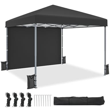 YITAHOME Pop-Up-Pavillon mit Netzseiten, 3x3Meter, höhenverstellbar, Doppeldach, Festzelt, Pavillon mit Aufbewahrungstasche, für Garten, Hinterhof, Terrasse, Party Freien, Camping, Märkte,