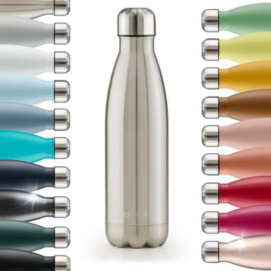 Blumtal Trinkflasche 750 ml Edelstahl - auslaufsichere Isolierflasche - BPA-freie Trinkflasche kalt & warm - doppelwandige Insulated Bottle - rostbeständige Isolierflasche Stainless Steel - Silber