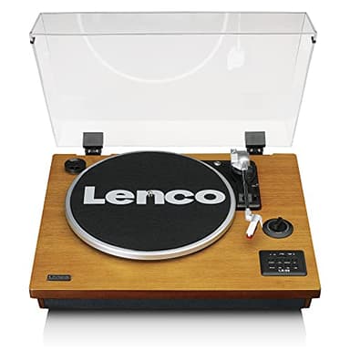 Lenco LS-55 Plattenspieler mit integrierten Lautsprechern - Bluetooth-Empfang - Direkte Codierung von MP3 auf Speichermedien - 2 x 5 Watt RMS - USB-Eingang - AUX - Braun