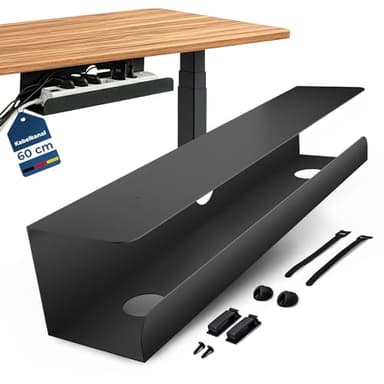 Kabelwanne Schreibtisch – Kabel verstecken unter Schreibtisch | Kabelkanal-Set für Ordnung am Arbeitsplatz | Stabil & schnelle Montage