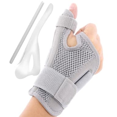 TPTGIAR Daumenbandage Rechts und Links, Ergonomische Daumenschiene Rechts & Links, Daumensattelgelenk Bandage mit 2 Schienen für Ultrastarke Unterstützung, Bandage Daumen für Damen und Herren
