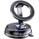 Blukar Handyhalterung Auto für MagSafe Autohalterung, Magnetische Drehbar KFZ Handyhalter mit Saugnapf für iPhone 16/15/14/13/12 Pro Max Plus Mini und andere Phone mit Metallring, 20x N52 Magnet