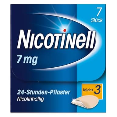 Nicotinell pflaster 7 mg / 24-Stunden- Nikotinpflaster, 7 St.: Pflasterstärke Leicht. Raucherentwöhnung. Mit der Steady-Flow Technologie hilft. Nikotinpflaster. Rauchen aufhören. Nikotin aufhören