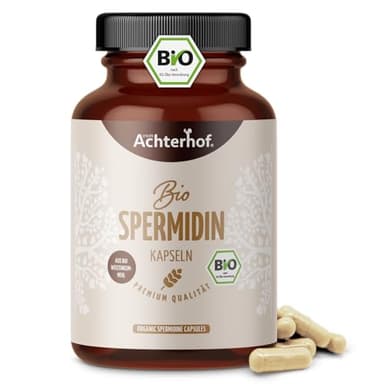 Spermidin Bio 180 Kapseln | 2800 mg Weizenkeimmehl und 1 mg natürlichem Spermidin pro Tagesdosis | vegan | vom Achterhof