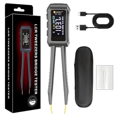 Digitale LCR Pinzette Meter 10KHz Messgeräte – Multimeter für Widerstand, Kondensator, Induktivität, ESR, Spannung, Frequenz und Diode mit automatischer Bauteil-Erkennung – SMD-Tester