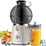 Entsafter, Vospeed-Entsafter, 1400W Obst- und Gemüse-Entsafter, mit 3,5 Zoll breitem Einfüllschacht, Entsaftung bei konstanter Temperatur, mit 1,2L Becher, BPA-frei, leicht zu reinigen (Weiß))
