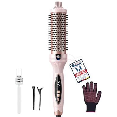 Thermobürste BESTOPE PRO,Thermal Brush 38mm Ionische Lockenbürste Voluminöses Haar,Keramik-Turmalin-Ionen-Lockenstabbürste Thermobürste,PTC 30s-Schnellwärmung