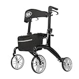 VOCIC Carbon Rollator Faltbar und leicht mit Sitz - Super leicht 6,4kg | Indoor&Outdoor Rollatoren Klappbar für Senioren mit Rückengurt & Netztasche | leicht zu verstauen | 5 Jahre Garantie | Schwarz