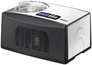 UNOLD 48806 Eismaschine Cortina - mit Kompressor, 150 watt, 1,5 Liter Eiscreme, für Eis, Sorbet und Frozen Joghurt, Sahneeis, Edelstahlgehäuse, Digitaler Timer, LCD- Display, Stainless steel