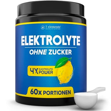 Elektrolyte OHNE ZUCKER - 60 Portionen - 1390mg Elektrolyte für Sport und gegen Kater - Elektrolyt Pulver kalorienarm und zuckerfrei - Power Electrolytes Plus mit Zitronen-Geschmack - 360 g