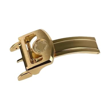 ROUHO 18mm Schnellverschluss Faltschließe Edelstahl Verstellbarer Ersatz Klappverschluss für IWC Portugieser-Gold