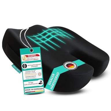Goldschmieds® Orthopädisches Sitzkissen [TESTSIEGER] Ergonomische Oase für Bürostuhl, Auto & Co. - Entlastet das Steißbein, Wirkt Schmerzlindernd und Fördert die Durchblutung [Made in Germany] 50-95kg